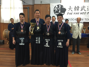 Men's Dan Individual: 2nd place Takeuchi,3rd place Kelvin