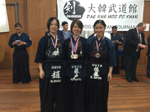 Women's open team runner-up: USYD1 (Left to right: Mory, Nobuko and Eri)